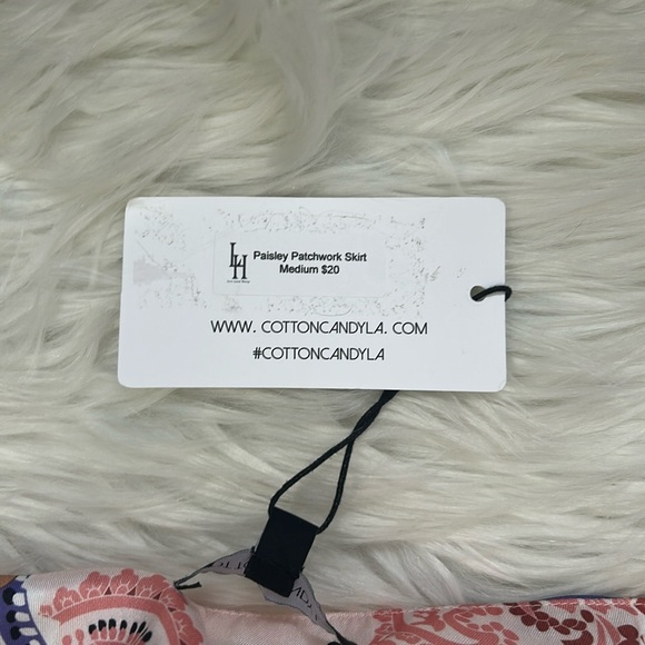 Cotton Candy Paisley Patchwork Skirt size medium Pink and Purple - Picture 3 of 7